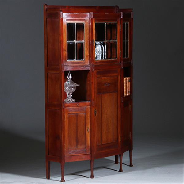 Grote foto art deco kast in massief mahonie met subliem snijwerk hollands ca 1900 no.421030 antiek en kunst stoelen en banken