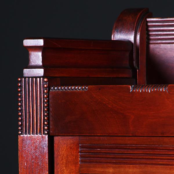 Grote foto art deco kast in massief mahonie met subliem snijwerk hollands ca 1900 no.421030 antiek en kunst stoelen en banken