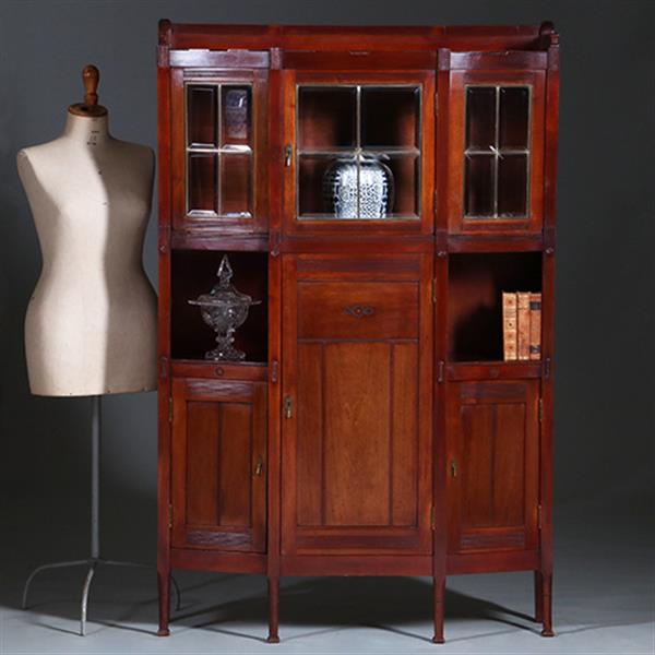 Grote foto art deco kast in massief mahonie met subliem snijwerk hollands ca 1900 no.421030 antiek en kunst stoelen en banken