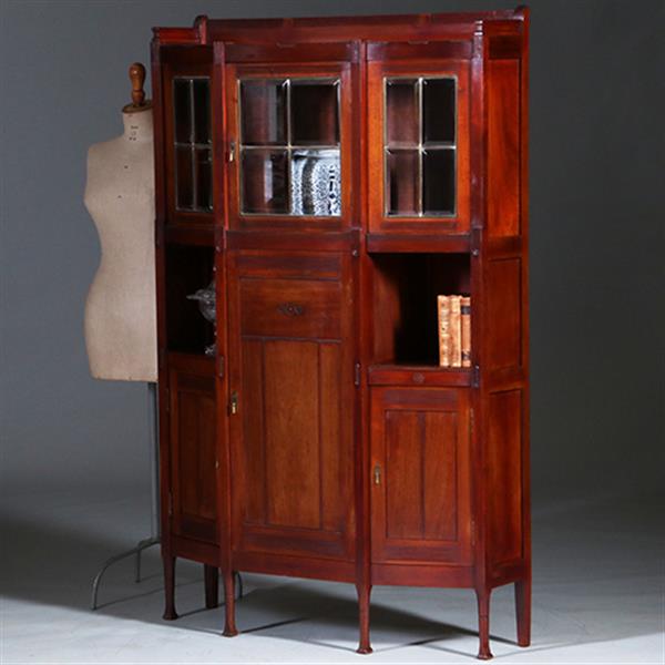Grote foto art deco kast in massief mahonie met subliem snijwerk hollands ca 1900 no.421030 antiek en kunst stoelen en banken