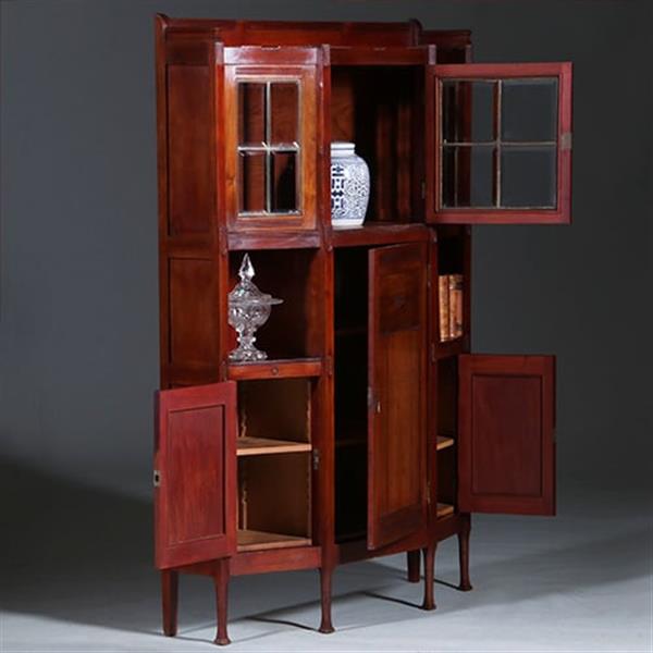 Grote foto art deco kast in massief mahonie met subliem snijwerk hollands ca 1900 no.421030 antiek en kunst stoelen en banken
