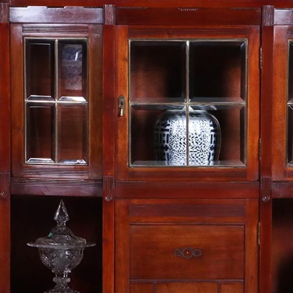 Grote foto art deco kast in massief mahonie met subliem snijwerk hollands ca 1900 no.421030 antiek en kunst stoelen en banken