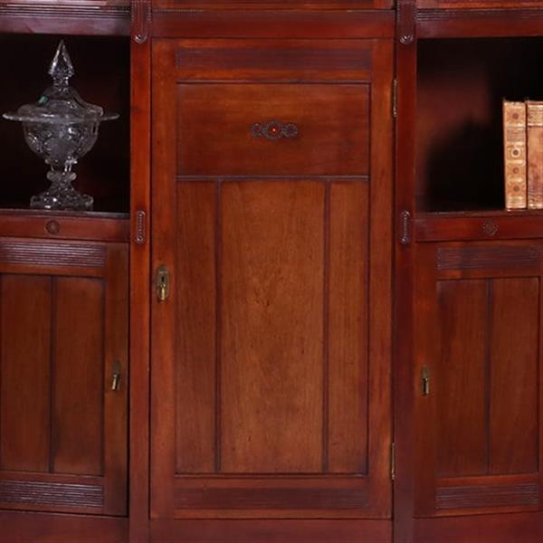 Grote foto art deco kast in massief mahonie met subliem snijwerk hollands ca 1900 no.421030 antiek en kunst stoelen en banken