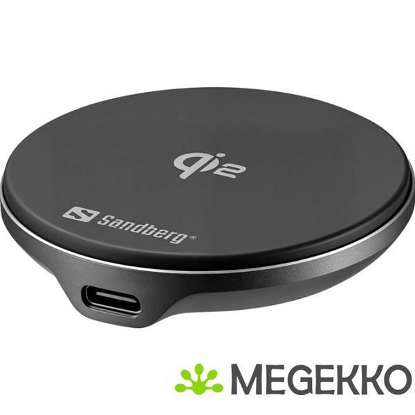 Grote foto sandberg 441 61 oplader voor mobiele apparatuur universeel aluminium zwart usb draadloos opladen bi audio tv en foto algemeen