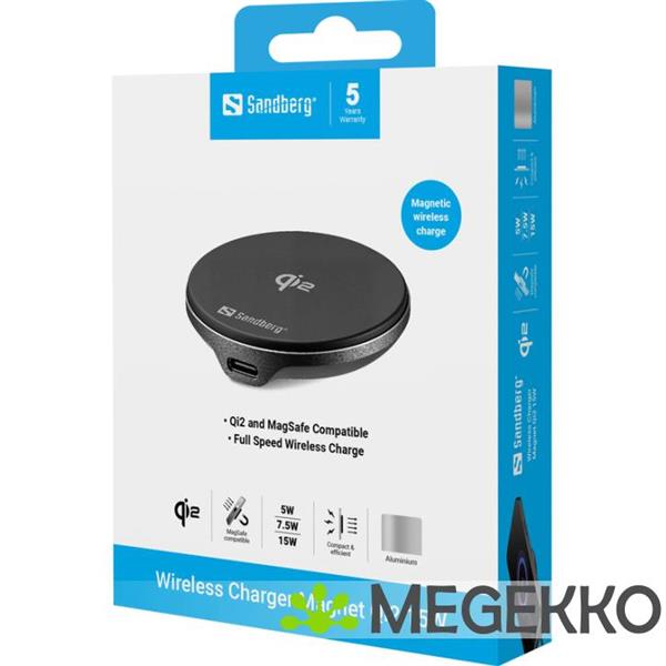 Grote foto sandberg 441 61 oplader voor mobiele apparatuur universeel aluminium zwart usb draadloos opladen bi audio tv en foto algemeen