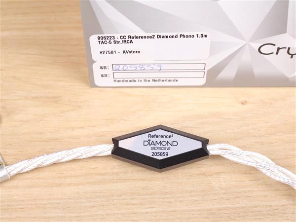 Grote foto crystal cable reference2 diamond high end audio phono interconnect din rca 1 0 metre audio tv en foto onderdelen en accessoires