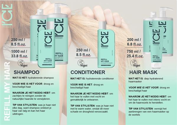 Grote foto ice professional refill my hair shampoo 250ml kleding dames sieraden