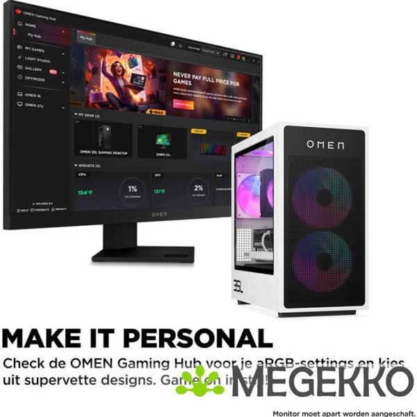 Grote foto hp omen 35l gt16 0168nd core ultra 7 rtx5060 ti gaming desktop computers en software overige computers en software