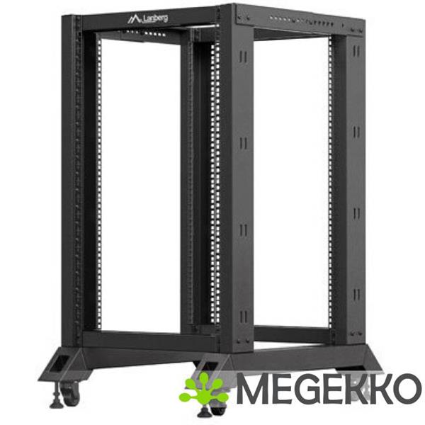 Grote foto lanberg or01 6818 b rack 18u vrijstaande rek zwart computers en software behuizingen en kasten