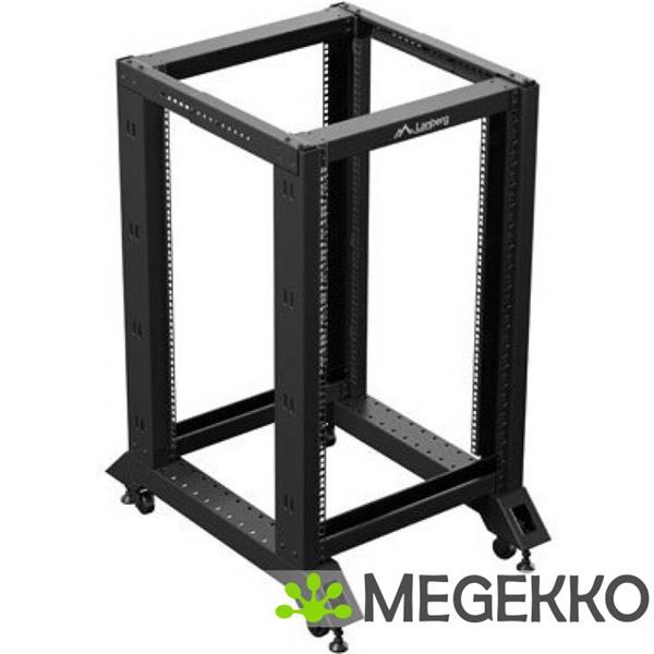 Grote foto lanberg or01 6818 b rack 18u vrijstaande rek zwart computers en software behuizingen en kasten