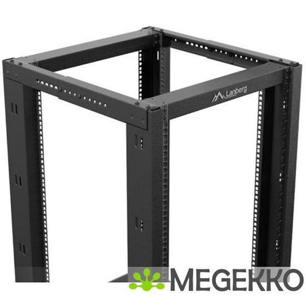 Grote foto lanberg or01 6818 b rack 18u vrijstaande rek zwart computers en software behuizingen en kasten