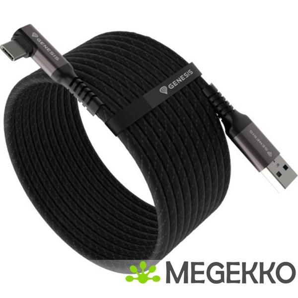 Grote foto genesis nvc 2221 usb kabel usb 3.2 gen 1 3.1 gen 1 5 m usb a usb c zwart grijs computers en software overige computers en software