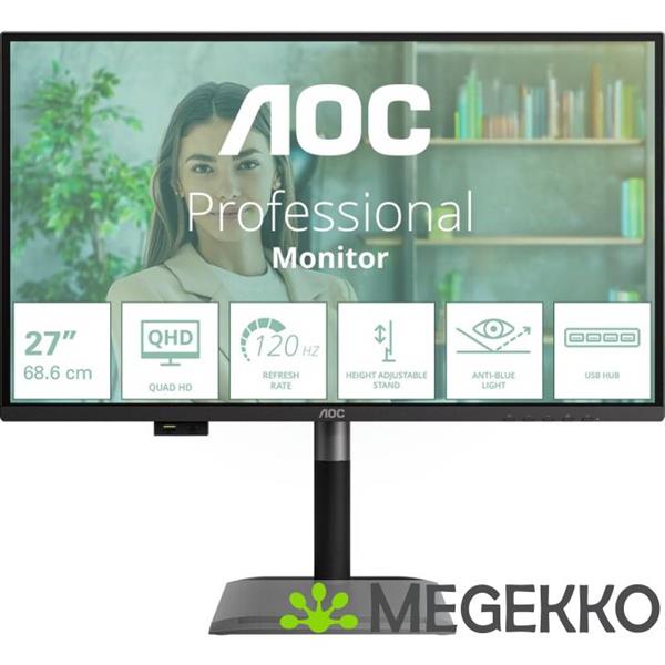 Grote foto aoc professional q27p4u 27 qhd 120hz ips monitor computers en software overige computers en software