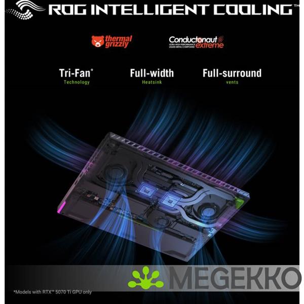 Grote foto asus rog strix g16 g614fr s5252w 16 amd ryzen 9 rtx 5070 ti gaming laptop computers en software overige computers en software