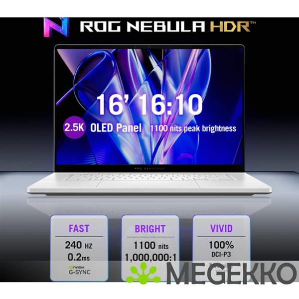 Grote foto asus rog zephyrus g16 gu606ar tb107w 16 intel core ultra 9 rtx5070 ti gaming laptop computers en software overige computers en software
