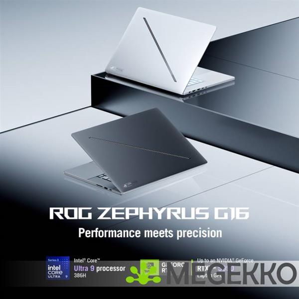 Grote foto asus rog zephyrus g16 gu606ar tb107w 16 intel core ultra 9 rtx5070 ti gaming laptop computers en software overige computers en software