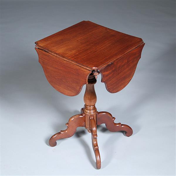 Grote foto hollands willem iii vierkant flappen tafeltje ca 1870 in massief mahonie no.422425 antiek en kunst stoelen en banken
