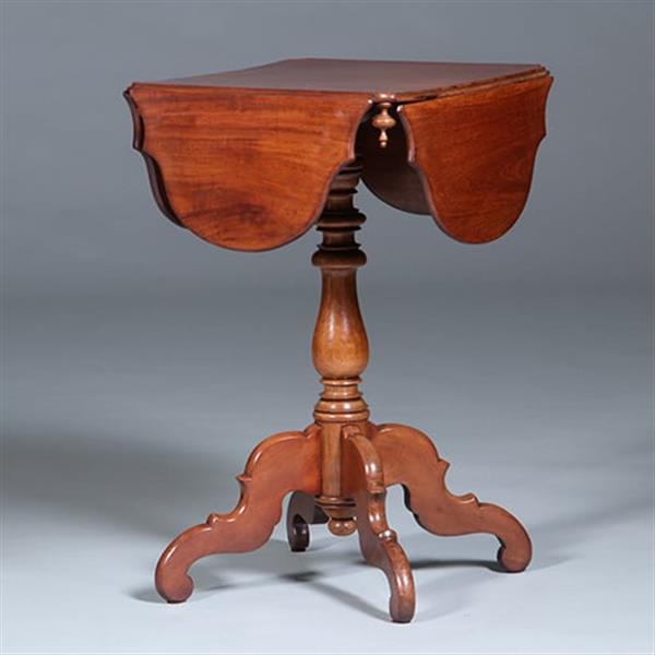 Grote foto hollands willem iii vierkant flappen tafeltje ca 1870 in massief mahonie no.422425 antiek en kunst stoelen en banken