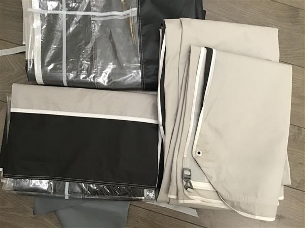 Grote foto luivel compleet gordijntje twee zijwanden caravans en kamperen tenten