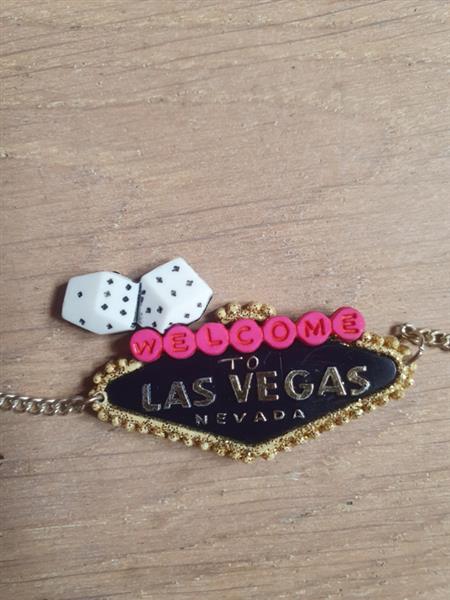 Grote foto bow and crossbones vegas bracelet. kleding dames sieraden