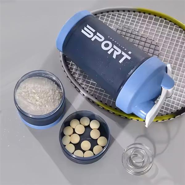 Grote foto fitnessbeker met proteinecompartement 550ml diversen overige diversen