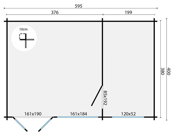 Grote foto blokhut tuinhuis flow 2.0 40 mm vuren tuin en terras tuinhuisjes en blokhutten