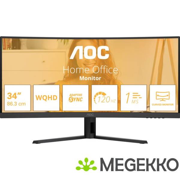 Grote foto aoc b3 cu34b3e 34 wide quad hd 120hz va monitor computers en software overige computers en software