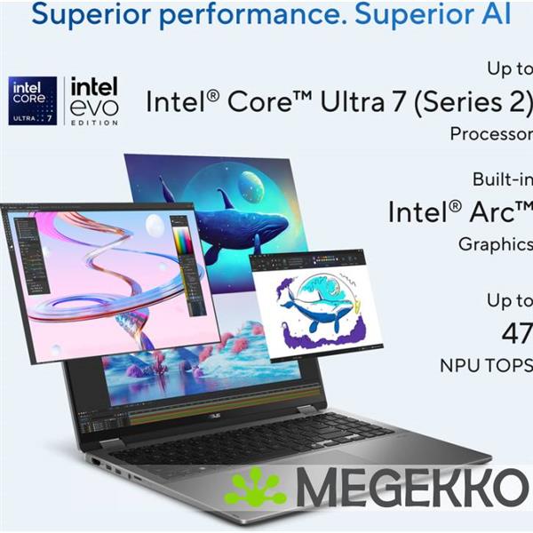 Grote foto asus vivobook 16 flip tp3607sa si099w 16 copilot pc intel core ultra 7 computers en software overige computers en software