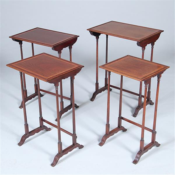 Grote foto mahonie 4 delig engels mimiset alle bladen met ingelegd met satijnhouten biezen ca 1900 no.422430 antiek en kunst stoelen en banken