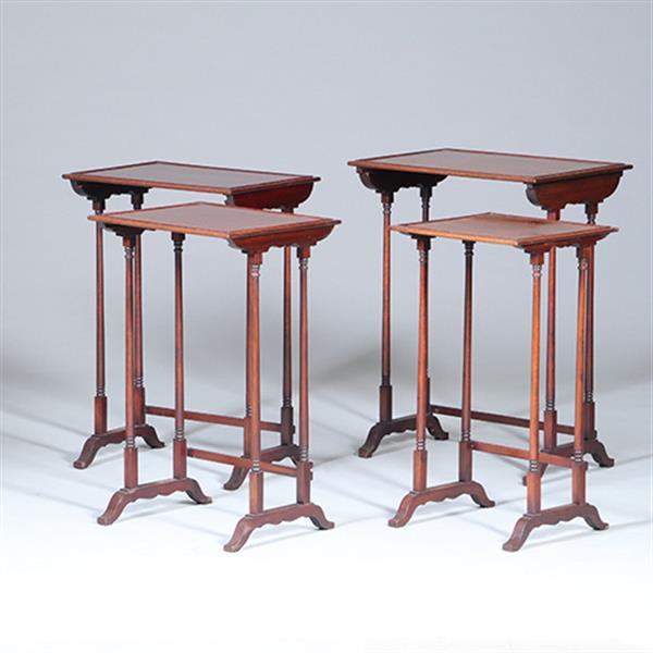 Grote foto mahonie 4 delig engels mimiset alle bladen met ingelegd met satijnhouten biezen ca 1900 no.422430 antiek en kunst stoelen en banken