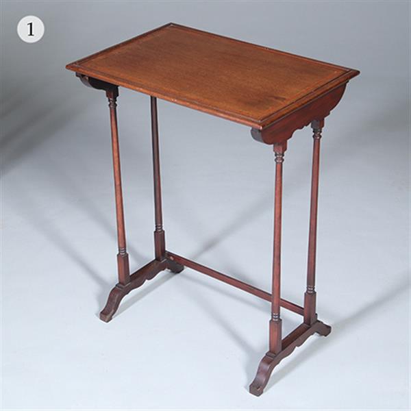 Grote foto mahonie 4 delig engels mimiset alle bladen met ingelegd met satijnhouten biezen ca 1900 no.422430 antiek en kunst stoelen en banken