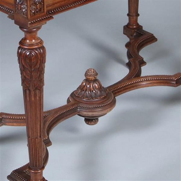 Grote foto schrijftafeltje of wandtafel in notenhout met brede lade frankrijk ca 1860 no.422435 antiek en kunst stoelen en banken