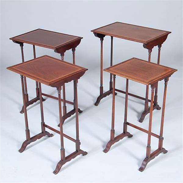 Grote foto mahonie 4 delig engels mimiset alle bladen met ingelegd met satijnhouten biezen ca 1900 no.422430 antiek en kunst stoelen en banken