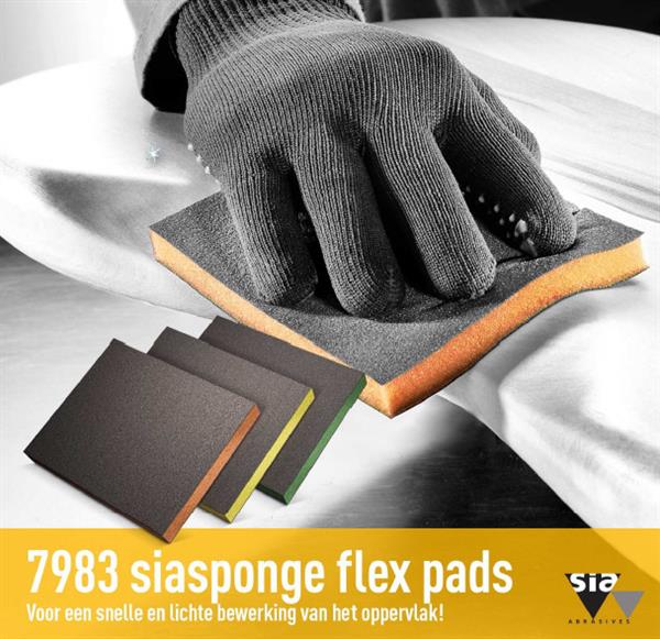 Grote foto sia 7983 handschuurspons siasponge flex pad 98x120mm nieuwste verpakking 7983.xxxx doe het zelf en verbouw materialen en producten