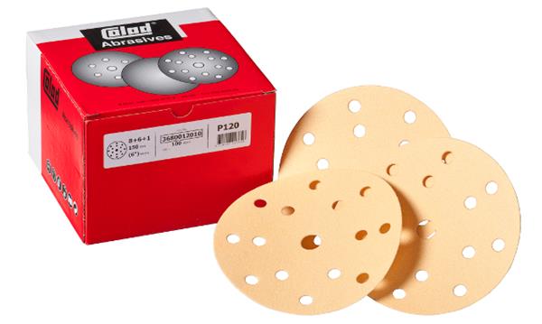 Grote foto colad of indasa plus line schuurschijven 150 mm klittenband 8 6 1 gaten 50 of 100 stuks 3680xxxx10 doe het zelf en verbouw materialen en producten