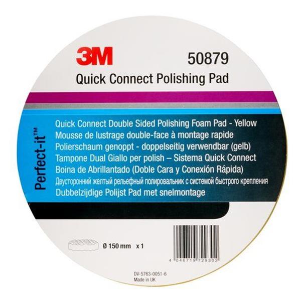 Grote foto 3m 50879 quick connect dubbelzijdige poets wafelpad geel 150 mm 3m 50879 doe het zelf en verbouw materialen en producten