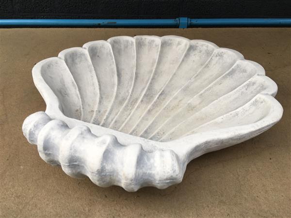 Grote foto vogelbad schelp ca. 55 cm steen tuin en terras tuindecoratie