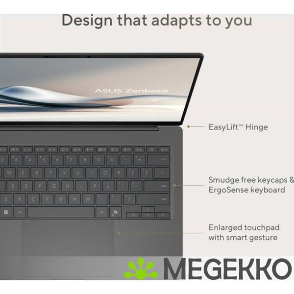 Grote foto asus zenbook a14 ux3407qa qd479w 14 copilot pc snapdragon x1 26 100 computers en software overige computers en software