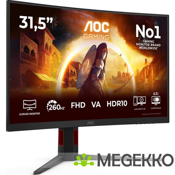 Grote foto aoc gaming g4 c32g4z 31.5 curved full hd 260hz va monitor computers en software overige computers en software