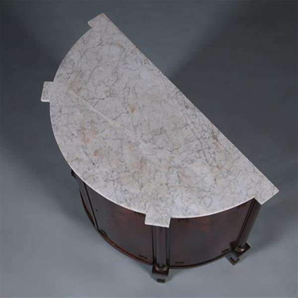 Grote foto franse empire demi lune buffet in mahonie met bloemmahonie ca 1810 no.431520 antiek en kunst stoelen en banken