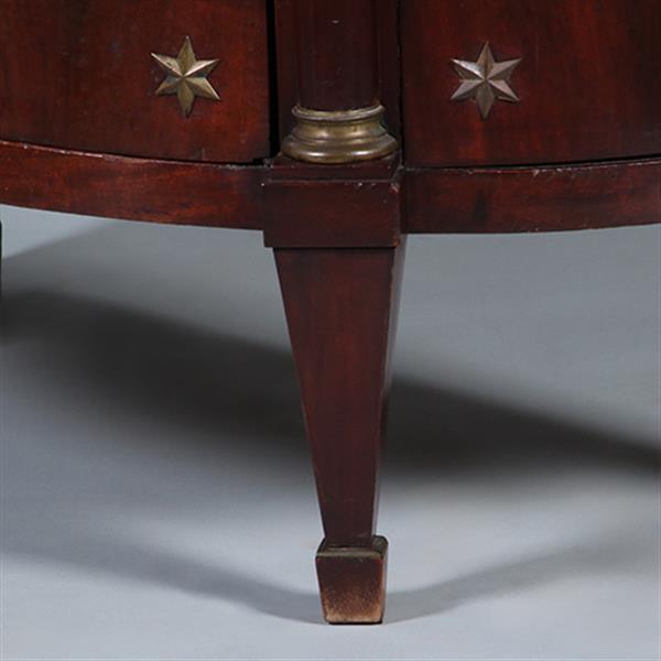 Grote foto franse empire demi lune buffet in mahonie met bloemmahonie ca 1810 no.431520 antiek en kunst stoelen en banken