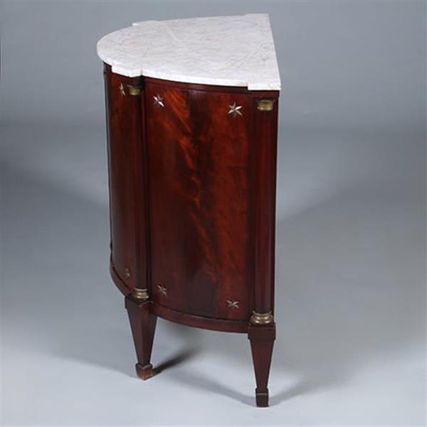 Grote foto franse empire demi lune buffet in mahonie met bloemmahonie ca 1810 no.431520 antiek en kunst stoelen en banken