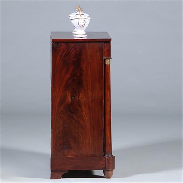 Grote foto opvallend kleine fraaie hollandse empire commode met 4 laden en 2 zuilen ca 1810 no.431525 antiek en kunst stoelen en banken