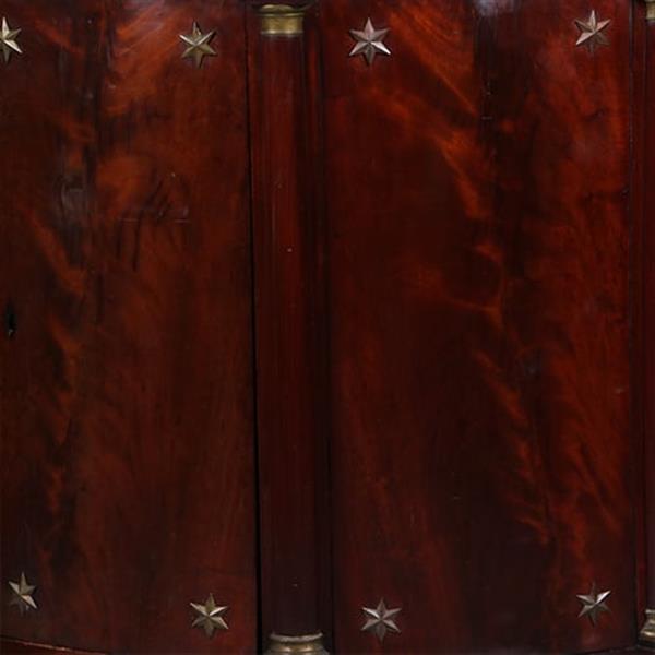 Grote foto franse empire demi lune buffet in mahonie met bloemmahonie ca 1810 no.431520 antiek en kunst stoelen en banken