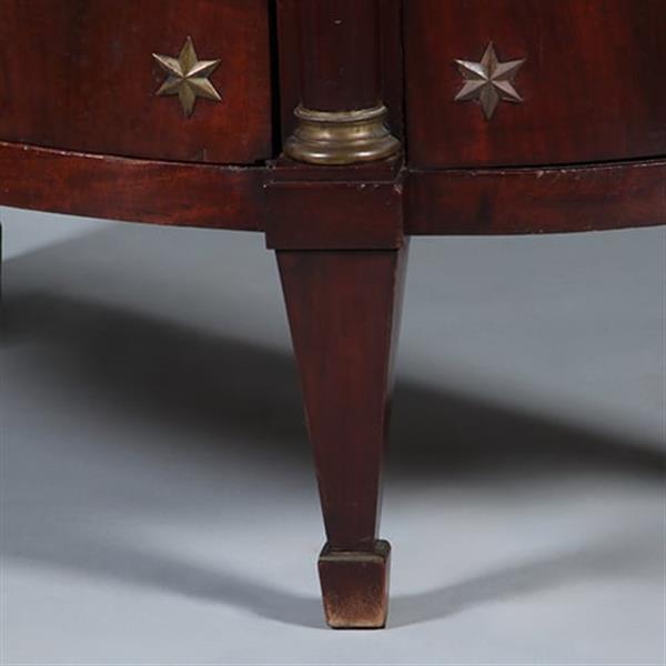 Grote foto franse empire demi lune buffet in mahonie met bloemmahonie ca 1810 no.431520 antiek en kunst stoelen en banken
