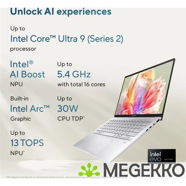 Grote foto asus zenbook 14 oled ux3405ca qlnad7w 14 intel core ultra 9 computers en software overige computers en software