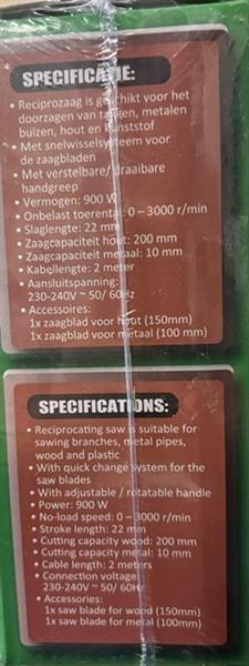 Grote foto h fftech reciprozaag 900 watt doe het zelf en verbouw gereedschappen en machines