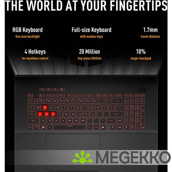 Grote foto asus tuf gaming a18 fa808um s8132w 18 amd ryzen 7 rtx 5060 gaming laptop computers en software overige computers en software