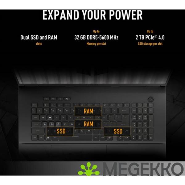 Grote foto asus tuf gaming a18 fa808um s8132w 18 amd ryzen 7 rtx 5060 gaming laptop computers en software overige computers en software
