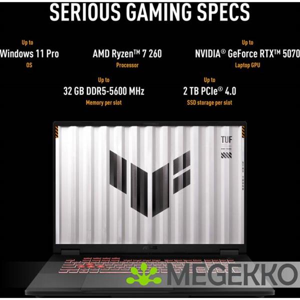 Grote foto asus tuf gaming a18 fa808um s8132w 18 amd ryzen 7 rtx 5060 gaming laptop computers en software overige computers en software
